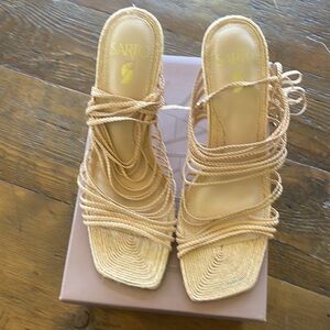 Sarto Elegant Tan Strappy Heels new condition never worn.